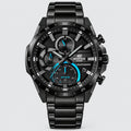 EQS-920BL-1BV Solar-Powered Black Ion Chronograph Watch