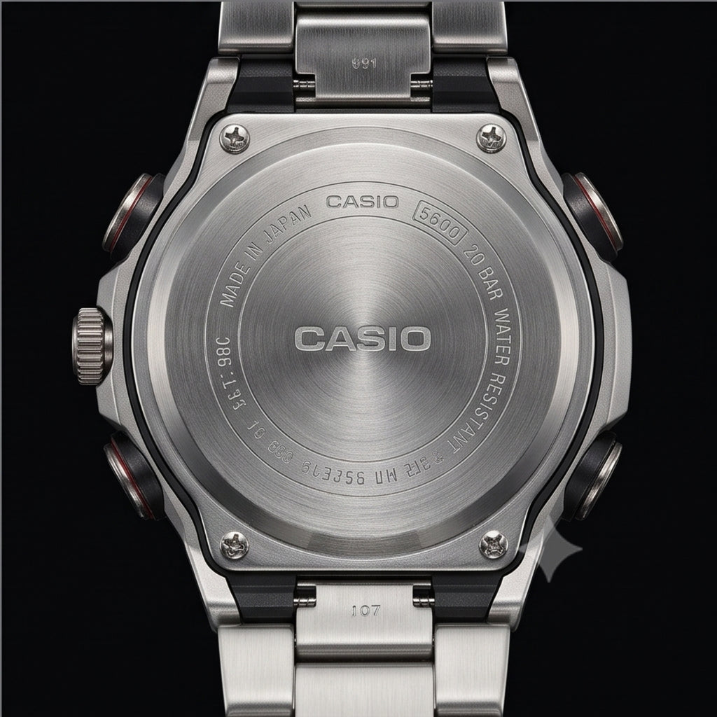 EFR-T980S-1A Asymmetric Shield Brushed Steel Tactical Watch