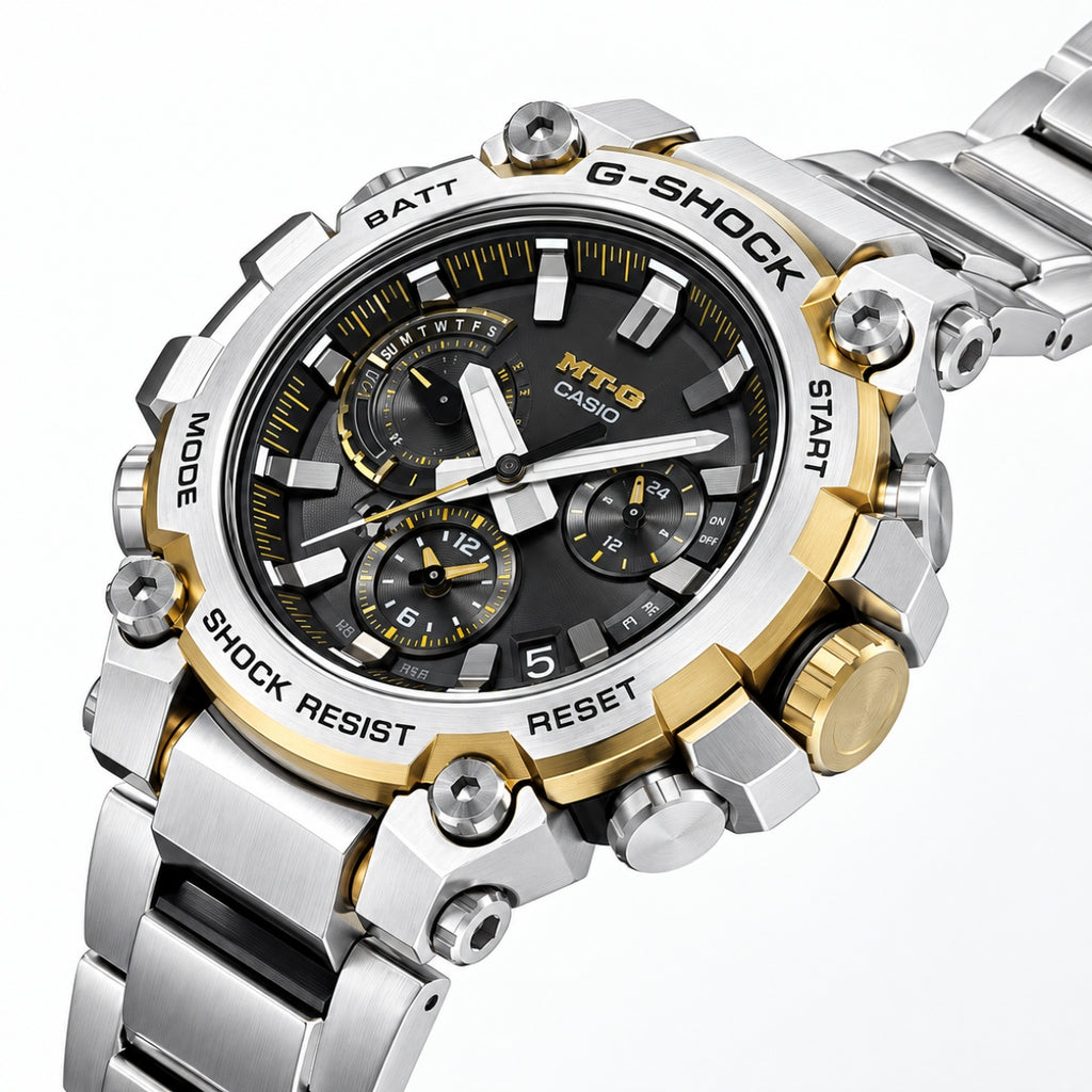 MTG-B3000BD-1A2 Metal-Twisted Gold & Silver Hybrid Watch