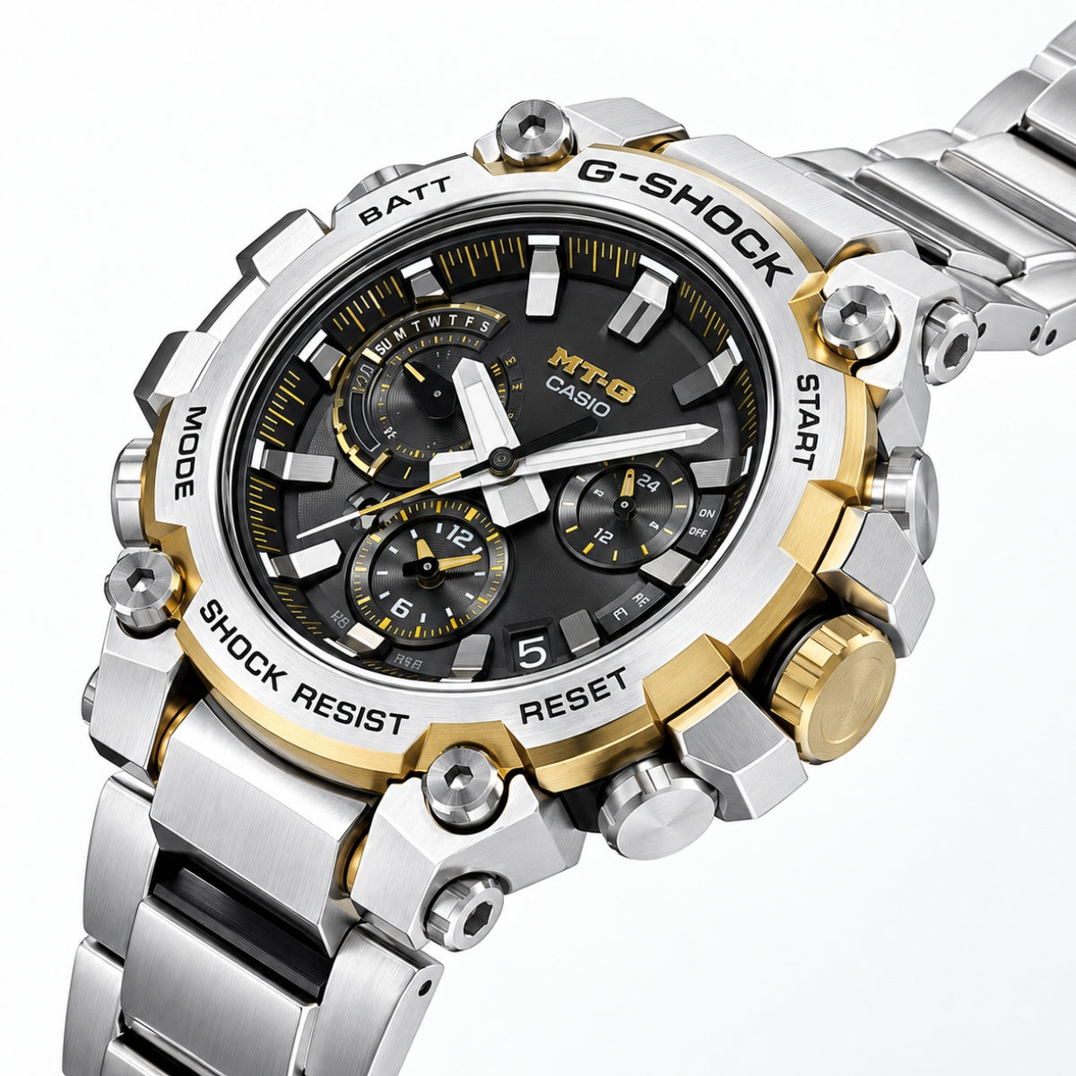 MTG-B3000BD-1A2 Metal-Twisted Gold & Silver Hybrid Watch