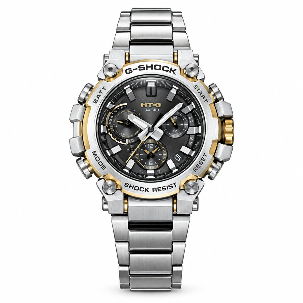 MTG-B3000BD-1A2 Metal-Twisted Gold & Silver Hybrid Watch