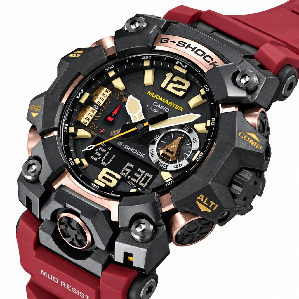 GWG-B2000RG-4A Rose Gold & Crimson Tactical Triple Sensor Watch