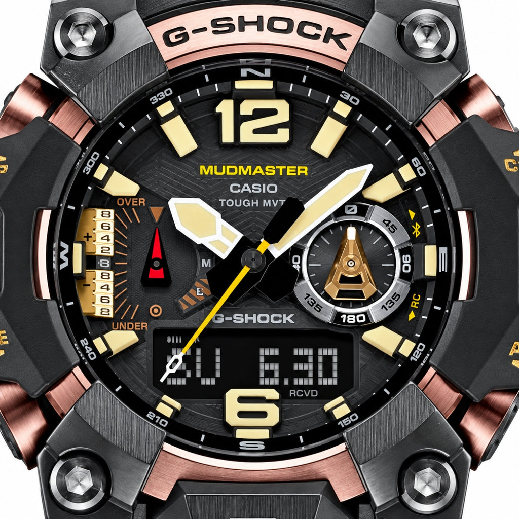 GWG-B2000RG-4A Rose Gold & Crimson Tactical Triple Sensor Watch